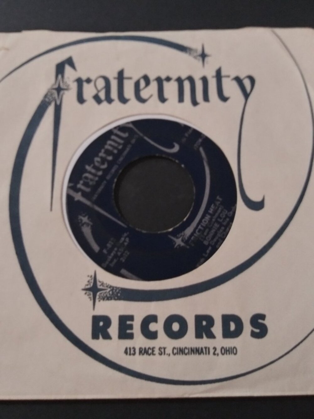 Bonnie Lou – Friction Heat VG- OG 45RPM Fraternity F-812 Record 1958 ROCKABILLY
